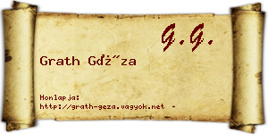 Grath Géza névjegykártya